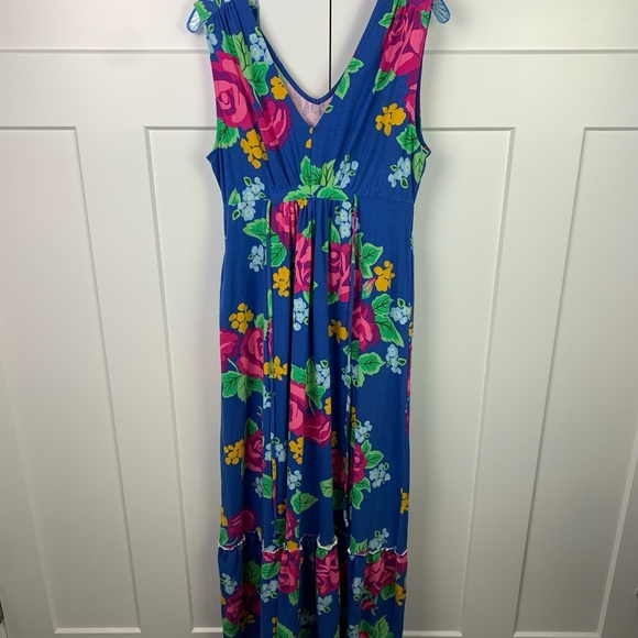 Matilda Jane MEDIUM Maxi Dress Tropical Floral Pockets Vacation Cruise - Picture 3 of 11